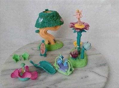 Playset Barbie Fairytopia prado mágico (magic meadow) Mattel 2004, incompleto, fada mede  4 cm
