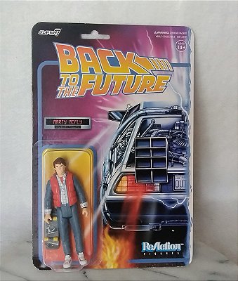 Boneco articulado Marty Mcfly  de Volta ao Futuro (1985) Reaction figure 2020, 10 cm , lacrado