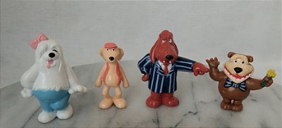 Miniatura de vinil  4 cachorros da TV Colosso.1995, entre 5 e 6 cm