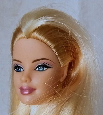 Cabeça de Barbie cabelo mesclado louro e castanho , Mattel