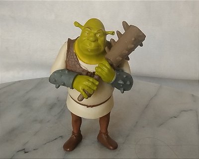 Miniatura do Shrek ogro segurando macete c/ espinho DWA 8,5cm