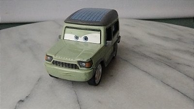 Miniatura Disney Cars Miles Axlerod Verde claro