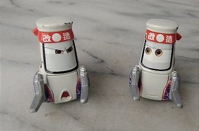 Miniatura de metal Disney Pixar, Mattel, Teki e Paki de Cars Toon, 4 cm comprimento e 3 cm de altura