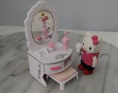 Hello kitty Sanrio, playset da gatinha articulada de 6 com penteadeira