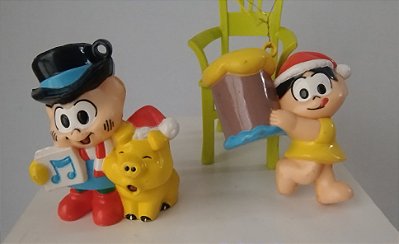 Enfeites de Natal Cascão e Magali da Turma da Monica, 7 cm