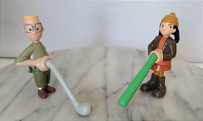Bonecos Ashley Spinelli e Gus Griswold do cartoon da Disney Hora do Recreio, col. McDonald's 1998