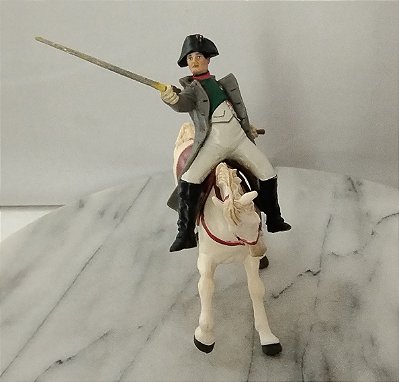 Miniatura de vinil.Papo 2002 e 2001, Napoleão (espada improvisada), sobre o cavalo do Rei da França Henrique IV