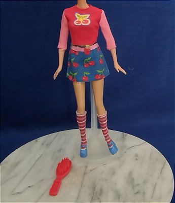 Saia, blusa, leggings e sapatos para Barbie fruit style, Mattel 2002