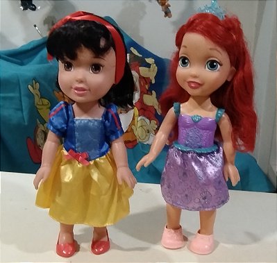 Bonecas princesas Disney meninas, Ariel e Branca de Neve, 30 cm de altura