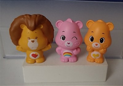 Gogos ursinhos carinhosos 3cm coleção Cacau Show ; Rosa animadinha, Harmonia laranja e leão Valente, usados