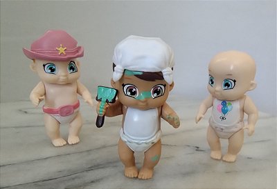 Bonecos bebes articulados colecionáveis, secret babies da Headstart, 7 cm, lote de 3 variados