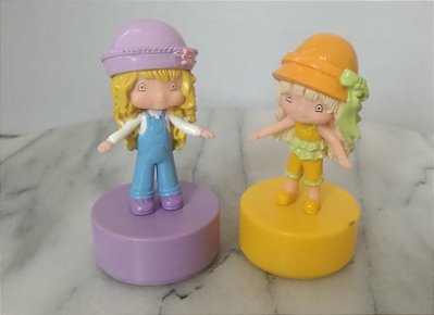 Bonecas de plástico moranguinhos com carimbo 5,5cm+2 cm