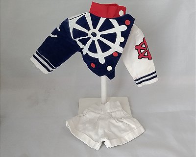 Conjunto de jaqueta e shorts da boneca um Xuxa marinheira de 55 cm da Mimo