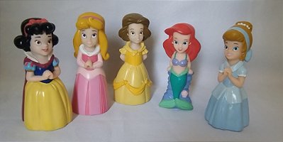 Playset 5 princesas Disney meninas de vinil, 12 cm