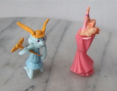 De 1997, miniatura de plástico de Hera 6 cm e Hermes 5 cm de Hércules Disney, promocional Nestlé