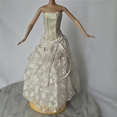 Roupa para Barbie vestido Noiva Wedding day sparkle 2008