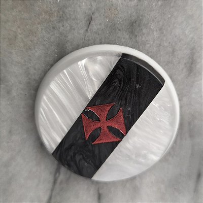 Futebol de botao perolado Vasco , Cruz de Malta, 4 cm