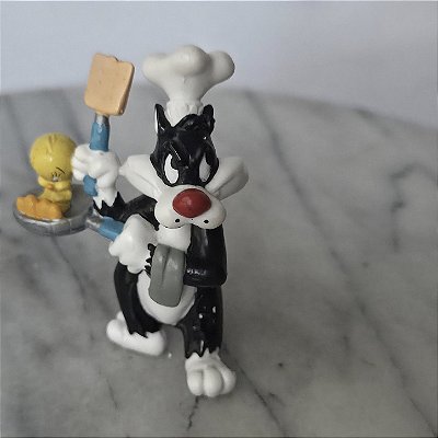 Miniatura PVC chef Frajola e Piu Piu Warner bros 7cm 1997