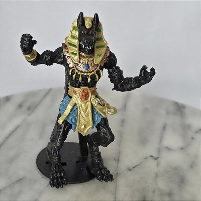 Boneco articulado Anubis egipcio com cabeça de chacal do playset Adventure heroes squad Chap Mei ,11 cmi