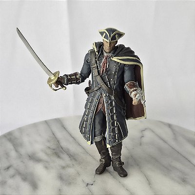 Boneco articulado Haytham Kenway 15 cm do Assassins Creed, McFarlane 2013, acessorios improvisados