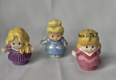 Bonecas Little People princesas Disney Rapunzel, Aurora e Cinderela