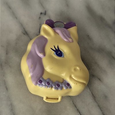 Estojo Polly pocket vintage Pony Ridin' Bluebird de 1994, sem boneco ou ponei