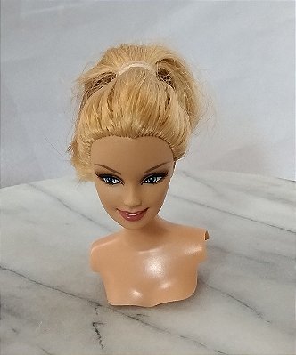 Cabeça e busto da boneca Barbie loura mecha castanho escuro Swappin style Mattel 2010