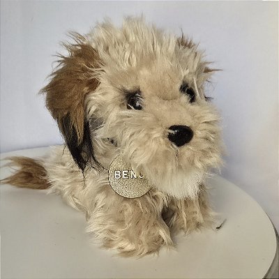 Pelúcia pequena cachorro Benji 16cm década de 90