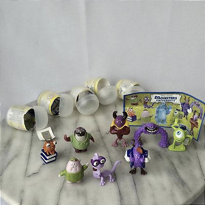 Bonecos (8) da Universidade dos Monstros Disney Pixar, coleção kinder Ovo