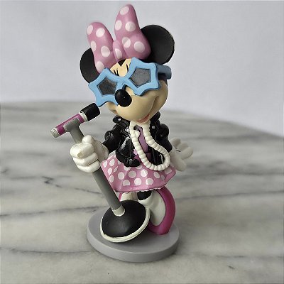Miniatura Disney Minnie cantora Rock star de colar de pérolas 9 cm Disney Store 2014
