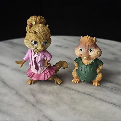 Miniatura Disney de Brittany 6 cm e Theodore 5 cm de Alvom e as esquiletes