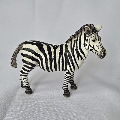 Miniatura de vinil Schleich 2008 de zebra femea, egua, 11 cm comprimento, 9 cm de altura