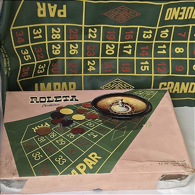 Brinquedo roleta Cassino anos 70 Az de Ouro, falta bolinha