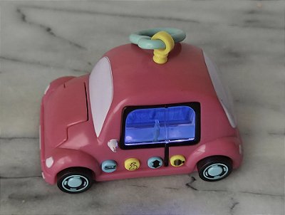 Carrinho de plástico Pixel Chix rosa com luz ,som , fala em português, 9 cm, Mattel 2005
