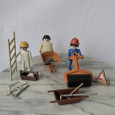 Playmobil Trol lote de 3 construtores equipamentos e ferramentas