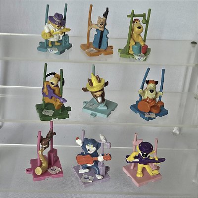 Anos 90, 9 bonecos roqueiros variados Hanna Barbera promocional Elma Chips