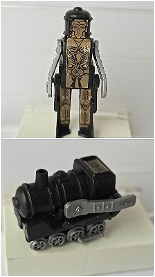 Miniatura locomotiva transformer em robô da colecao Kinder ovo K95-51 de 1995
