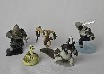 Playset miniaturas de vinil Dreamworks 5 personagens do Kunf Fu Panda 4,5 a 6 cm
