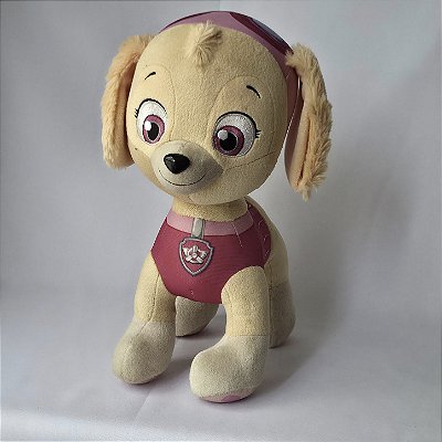 Pelucia grande de 30 cm de altura, Skye da Patrulha .Canina Nickel Odeon, Spin Master