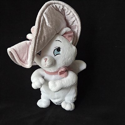 Pelucia Disney da aristogata Marie de chapéu cor de rosa 24 cm