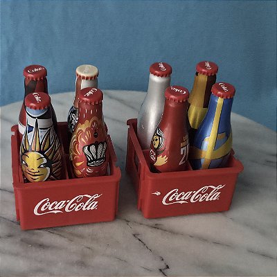 Mini garrafas de alumínio Coca cola da Fifa copa do mundo 2014; 4 em 2 engradados