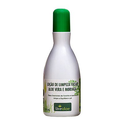 Loção de Limpeza Facial Aloe Vera e Moringa 210ml - LiveAloe