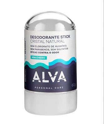 Desodorante Stick Biodegradável Cristal Natural 60g – Alva