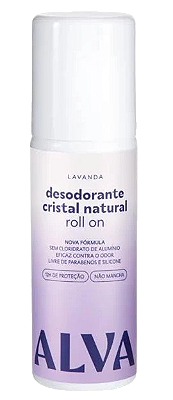 Desodorante Roll on Cristal Natural Lavanda Vegano 70ml - Alva