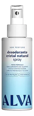 Desodorante Spray Cristal Natural Sem Perfume Vegano 120ml - Alva