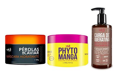 Kit Máscaras Cronograma Hidratação, Nutrição, Reconstrução - Widi Care