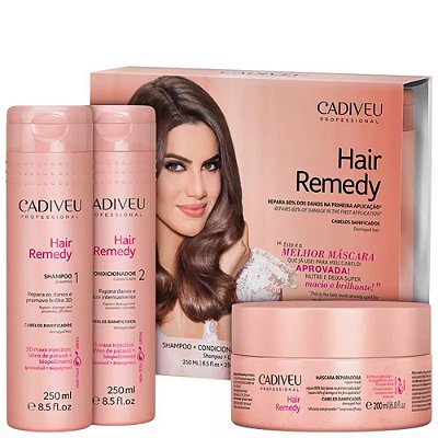 Cadiveu Hair Remedy Kit Shampoo 250ml + Condicionador 250ml + Máscara 200ml