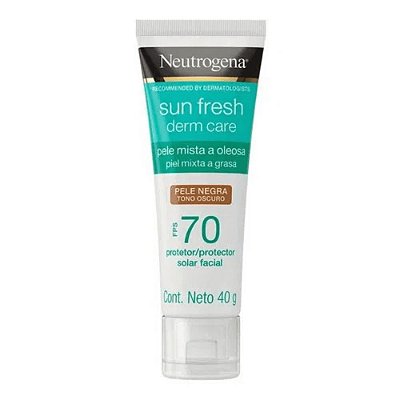 Neutrogena Protetor Solar Facial Sun Fresh Oily Skin Pele Negra FPS 70 40g