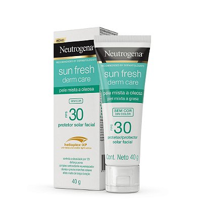 Neutrogena Protetor Solar Facial Sun Fresh Oily Skin Sem Cor FPS 30 40g
