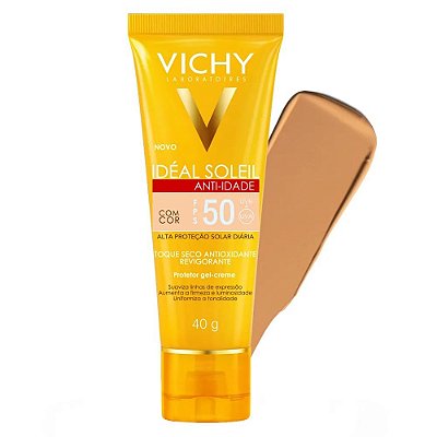 Vichy Ideal Soleil Anti-idade com cor FPS50 40g